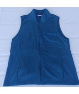 Riders by Lee Vest Womens Size Large Teal Knit Zip Front Fleece Lined Po... - $9.68