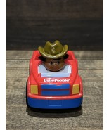 Fisher Price Little People Wheelies Red Blue Jeep Girl in Cowboy Hat - $14.04 CAD