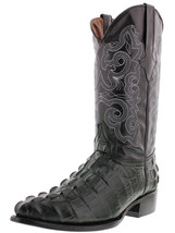 Mens Green Cowboy Boots Real Leather Embossed Crocodile Tail Western J Toe - £87.10 GBP