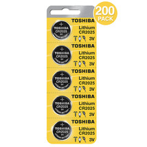 Toshiba CR2025 3V Lithium Coin Cell Battery (200 Batteries) - £79.42 GBP