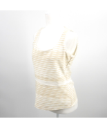 White House Black Market Peplum Sleeveless Top Striped Cream White Lined... - $26.42 CAD