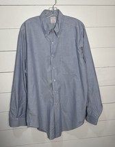 Brooks Brothers Makers Shirt Mens 17-5 Vintage Blue Oxford Button Down Made USA - £31.02 GBP