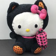 Hello Kitty Ty Beanie Baby 6&quot; Black Cat Halloween Costume - £10.10 GBP