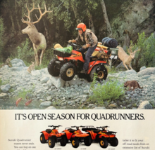 1985 Suzuki Quadrunners ATV All Terrain Advertisement Vintage Outdoor DW... - €21,45 EUR