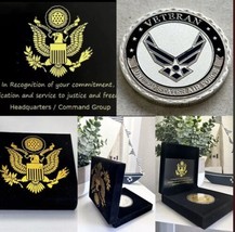 NEW USAF U.S. Air Force Veteran with eagle and flag Challenge Coin. USAF - $26.94