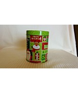 Santa &amp; Reindeer Merry Christmas Decorative Round Metal Tin 5.25&quot; Tall - £18.97 GBP