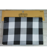 Robert Stanley 5052279 Table Runner Black White Plaid Square 72x13&quot; Fall... - £5.36 GBP