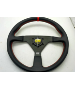OMP LEATHER STEERING Wheel Yellow Line 14inch 14&quot; - $122.40