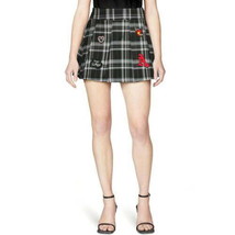 No Boundaries Juniors Plaids Tennis Mini Length Skirt Patches Black Sz XL (15-17 - £14.00 GBP