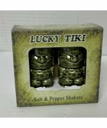 New Tiki Hawaiian Salt &amp; Pepper Shakers Money &amp; Lucky Hawaii Islands Totem - $9.41