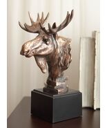 Ebros Rustic Western Bull Moose Bust Statue In Bronze Electroplated Resi... - $1,045.99 MXN