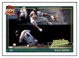 1991 Topps Walt Weiss    Oakland Athletics Baseball Card GMMGC - £11.01 GBP