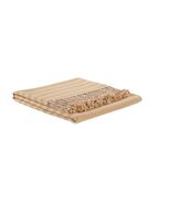 Pure Fiber Throw Blanket Gold Multicolor Striped Blissful Breathable Soft - $79.99