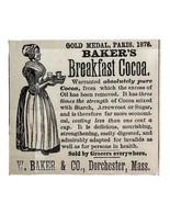 Walter Baker Cocoa 1878 Advertisement Victorian Paris Exposition Winner ... - $42.18 CAD