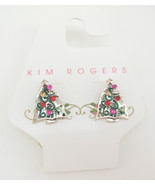 Kim Rogers Holiday Dainty Petite Christmas Tree Earrings With Small Crys... - £6.77 GBP