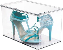 Clear Lumiere Collection By Mdesign Stackable Plastic Closet Storage Bin, Heels. - £30.35 GBP