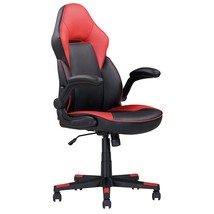 Ergonomic Gaming Chair, Adjustable &amp; Swivel, Black/Red - £137.42 GBP