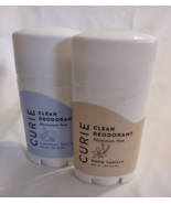 Two Curie Deodorant Sticks Coconut Nectar Warm Vanilla Natural Clear 2oz... - $26.99