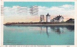 Provincetown MA Long Point Light Tip End of Cape Cod Lighthouse Postcard D37 - £2.38 GBP