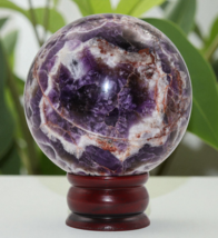 Blue AMETHYST Crystal Stone Healing Energy Reiki Gemstone Decor Sphere G... - $171.13