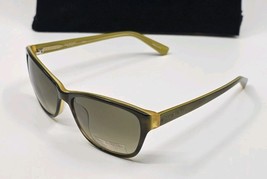 Isaac Mizrahi Khaki Yellow Sunglasses Cat Eye 56 16 135 IM30210 KH NWOT - $49.49