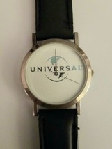 Vintage Universal Studios Logo Europa Black Silver Tone Watch Needs Battery - £21.64 GBP