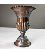 Vintage Tin Washed Copper Chalice Goblet Candle Holder Made In Egypt Déc... - $40.00