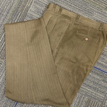 Tommy Bahama Silk Herringbone Pleated Dress Pants Men&#39;s Size 36 Olive - $39.99