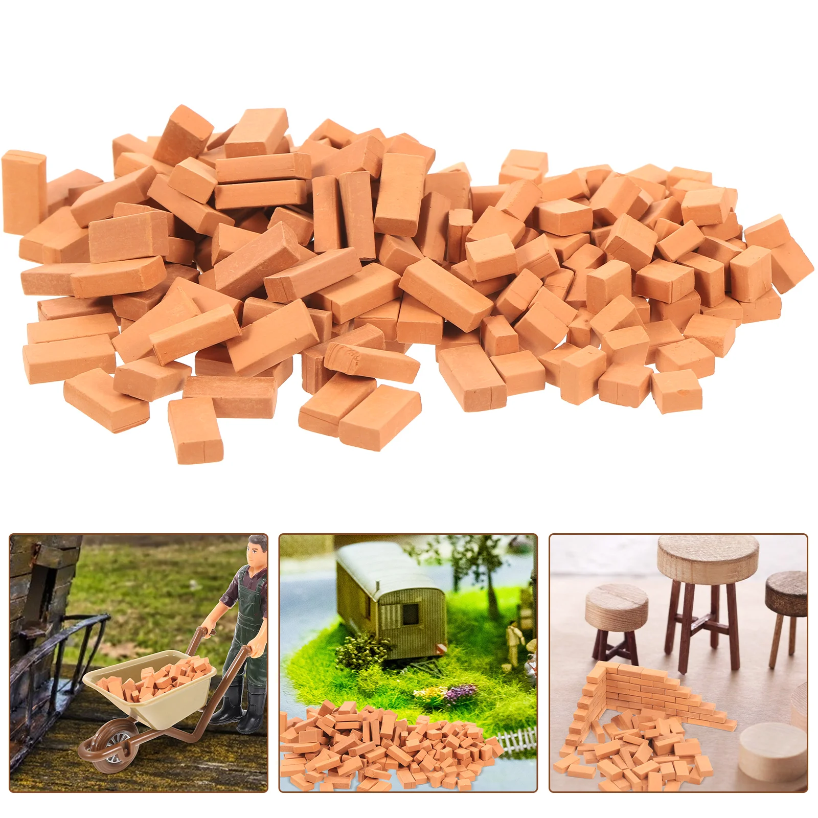 200 Pcs Model Brick Toy Miniatures Micro Landscape Decor Wall Made Starch Clay - £13.69 GBP