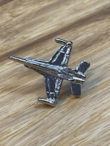 Vintage Silver Tone Fighter Pilot Lapel Pin Pinback Military KG JD - £9.34 GBP