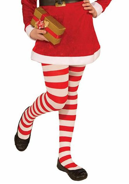 RED AND WHITE STRIPED TIGHTS CHILD LARGE COSTUME ACCESSORY Item image 2