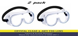 Safety Goggles Over Glasses Lab Work Eye Protective Eyewear Clear Lens  (2 pack) - £7.00 GBP
