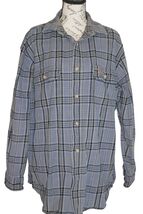 Carhartt Long Sleeve Button Up Blue Grey Plaid Shirt Size L - $26.99