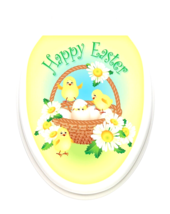 Easter Chicks Vinyl Removable Reusable Lid Cover Toilet Tattoos - $410.07 MXN
