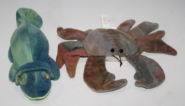 Ty Teenie Beanie Claude Crab 6&quot; Iggy Iguana McDonalds 1993 Mini Plush So... - $182.16 MXN