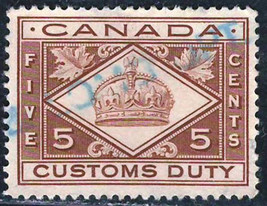 Canada 1912 Revenue Custom Duty Used Stamp FCD3 &quot;Crown &quot; - £0.56 GBP