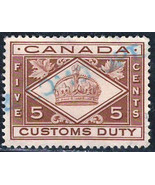 CANADA 1912  REVENUE CUSTOM DUTY USED STAMP FCD3 &quot;CROWN &quot; - £0.56 GBP