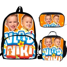 3pcs Mochila Vlad Niki  Print Backpack for Boys Girls School Bags Kids Pattern B - £132.24 GBP