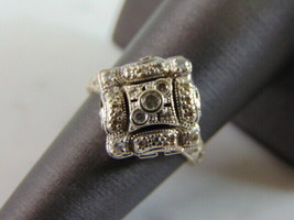 Womens Vintage Estate 14K White Gold Diamond Ring 5.2g E4109 - £477.74 GBP