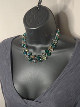 Pretty 2 Layer Vintage Glass Bead Necklace 15.5 To 17 Inches Long - £51.83 GBP
