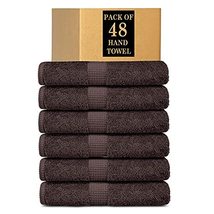 Lavish Touch 100% Cotton 600 GSM Melrose Pack of 48 Hand Towels Charcoal - $94.99