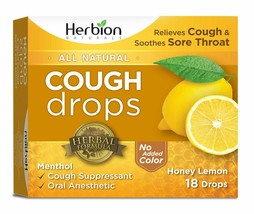 Herbion Naturals Cough Drops with Natural Honey Lemon Flavor, 18 Drops, Oral ... - £5.72 GBP