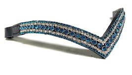 Leather 3 Row Crystal Browband presents a V Shape design With Free Shipp... - $22.50