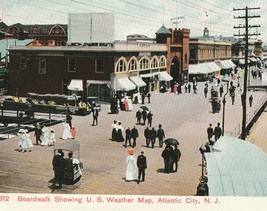 Boardwalk, Atlantic City, New Jersey Antique Postcard - £7.11 GBP