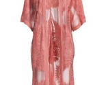 Time and Tru ~ Pink Camellia ~  Layering Piece ~ Kimono ~ Large/X-Large ... - $22.44