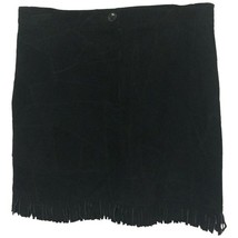 NWOT Womens Size Large Juicy Lucy Black Patchwork Suede Fringe Hem Skirt - £25.84 GBP