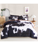 8Pcs Cow Fur Print Comforter Set Queen king Size Western Highland Cowhid... - £66.61 GBP+
