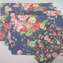 Waverly Masterpiece Floral Blue Cotton Placemats and Napkins (4-each) - £54.34 GBP