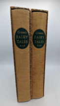 Vintage 1962 Grimm&#39;s Fairy Tales Two Volume Heritage Press Book Set w/ Sandglass - £46.50 GBP