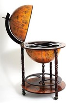 Drinks Cabinet Bar Traditional Antique Globe 17.75-In Wood Carved - £536.06 GBP